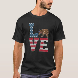 4th Of July Decor Patriotic Love Anteater American T Shirt