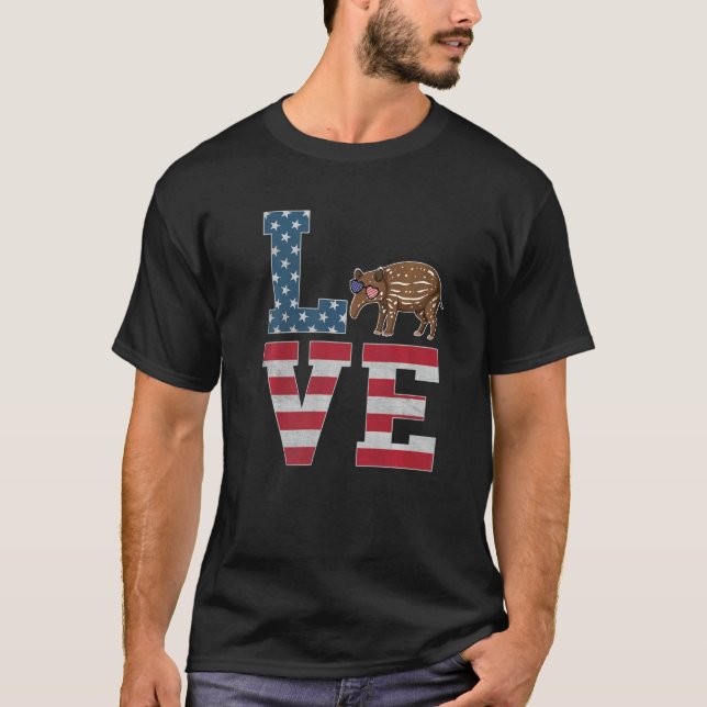 4th Of July Decor Patriotic Love Anteater American T Shirt (Framsida)