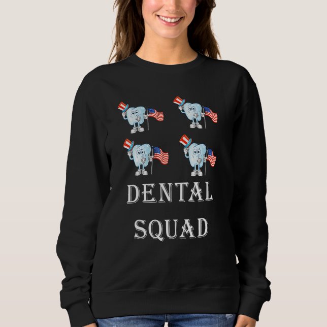 4th Of July Dentist  American Patriotic Dental Squ T Shirt (Framsida)