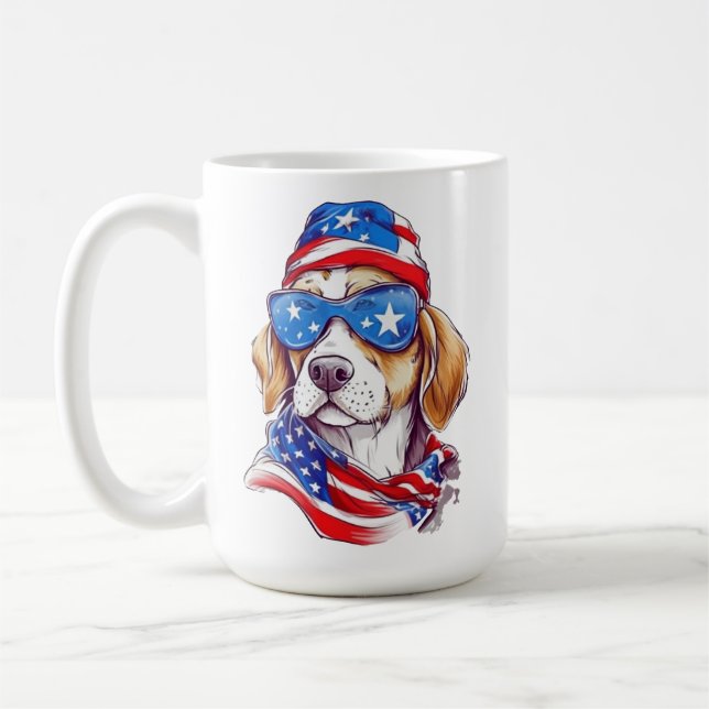4th Of July Dog Sublimation-66361 Kaffemugg (Vänster)
