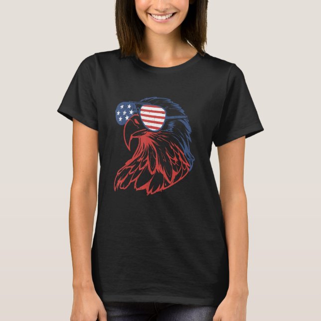 4th Of July Eagle American Flag Independence Day M T Shirt (Framsida)