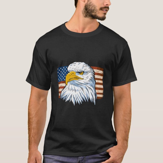 4Th Of July Eagle Patriotic American T Shirt (Framsida)