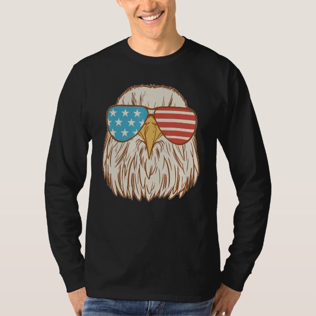 4th Of July Eagle Usa Flag Glasses Men Women Fourt T Shirt (Framsida)