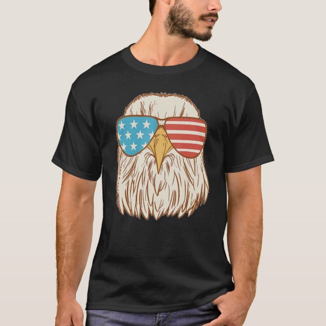 4th Of July Eagle Usa Flag Glasses Men Women Fourt T Shirt (Framsida)