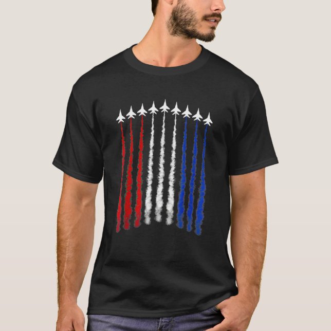 4th Of July Fighter Jet Airplane Flying American F T Shirt (Framsida)