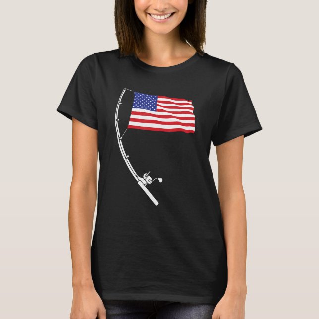 4th Of July Fishing Patirotic Fisherman Military V T Shirt (Framsida)