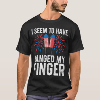 4th of July for Men Funny Amputee Finger Amputee 4 T Shirt