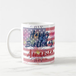 4th of July Happy Birthday America USA 250th Kaffemugg