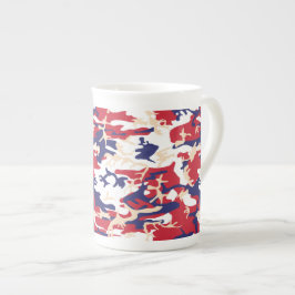 4th of July, Independence day, Camouflage Beige Benporslin Mugg
