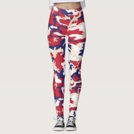 4th of July, Independence day, Camouflage Beige Leggings