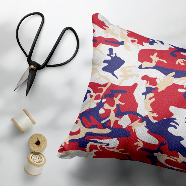4th of July, Independence day, Camouflage Beige Prydnadskudde (Skapare uppladdad)
