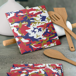 4th of July, Independence day, Camouflage Gold Kakelplatta