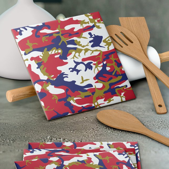 4th of July, Independence day, Camouflage Gold Kakelplatta (Skapare uppladdad)