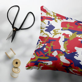 4th of July, Independence day, Camouflage Gold Prydnadskudde