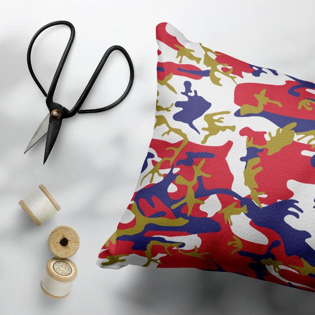 4th of July, Independence day, Camouflage Gold Prydnadskudde (Skapare uppladdad)