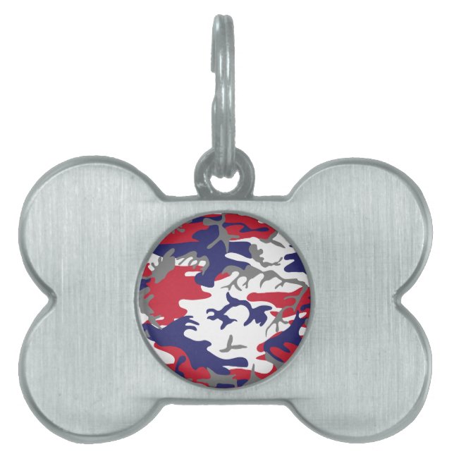 4th of July, Independence day, Camouflage Gray ID-bricka Husdjur (Framsidan)