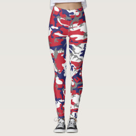 4th of July, Independence day, Camouflage Gray Leggings