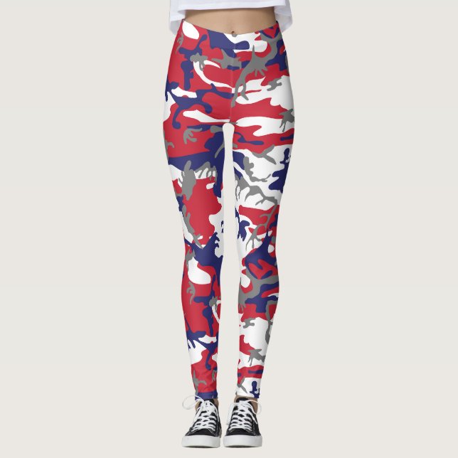 4th of July, Independence day, Camouflage Gray Leggings (Framsida)