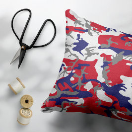 4th of July, Independence day, Camouflage Gray Prydnadskudde