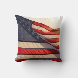 4th of july independence day wavin flag kudde