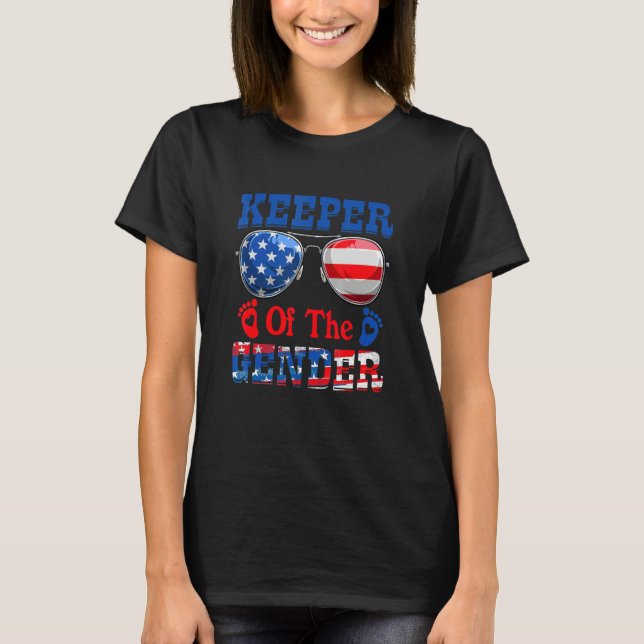 4th Of July Keeper Of The Gender Baby Gender Revea T Shirt (Framsida)
