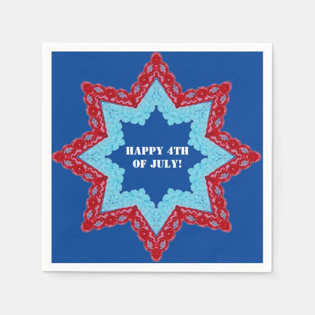 4th of July Lace Red White Blue  Pappersservett (Framsidan)
