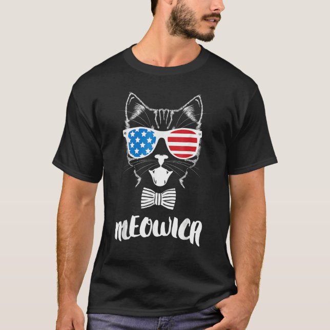 4th Of July Meo Cat T Shirt (Framsida)
