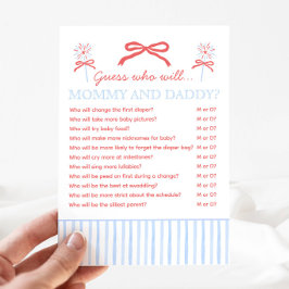 4th of July Mommy or Daddy Baby Shower Game Rådkort