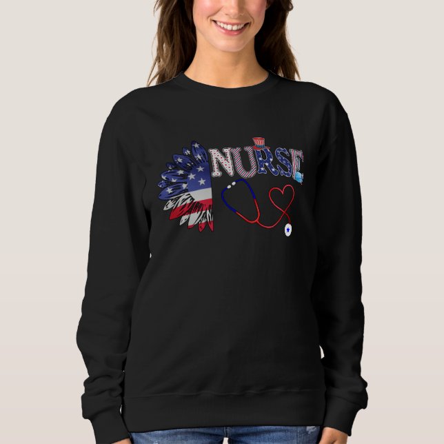 4th of July nursing for women stethoscope nurse gr T Shirt (Framsida)