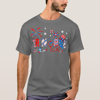 4th Of July Nursing For Women Stethoscope Patrioti T Shirt