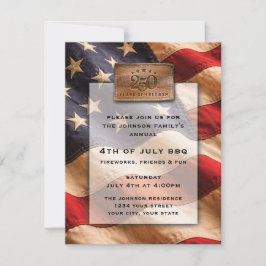 4th of July Party Invitation USA 250 Years Julkort