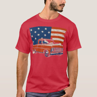 4th of July Patriotic Classic 1967 Pickup Truck Fl T Shirt