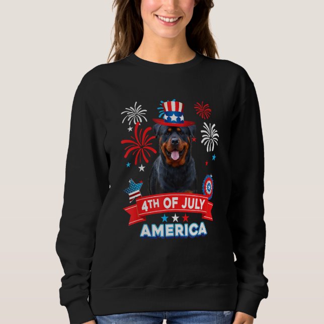 4th Of July Patriotic Day Rottweiler Dog Independe T Shirt (Framsida)