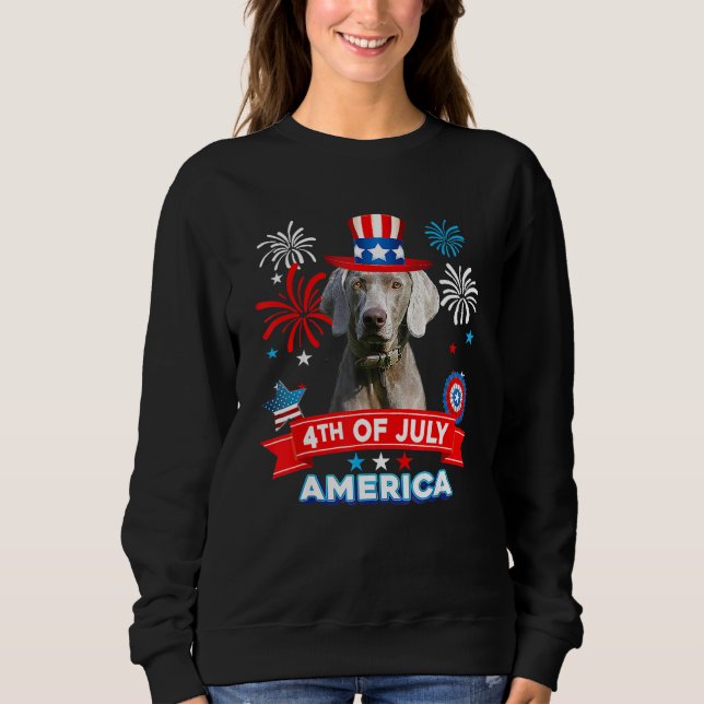 4th Of July Patriotic Day Weimaraner Dog Independe T Shirt (Framsida)