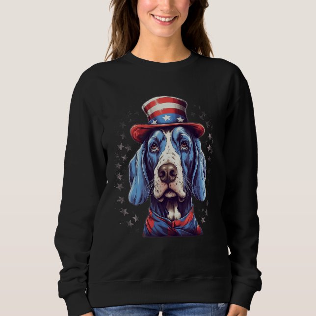 4th Of July Patriotic English Pointer Dog T Shirt (Framsida)
