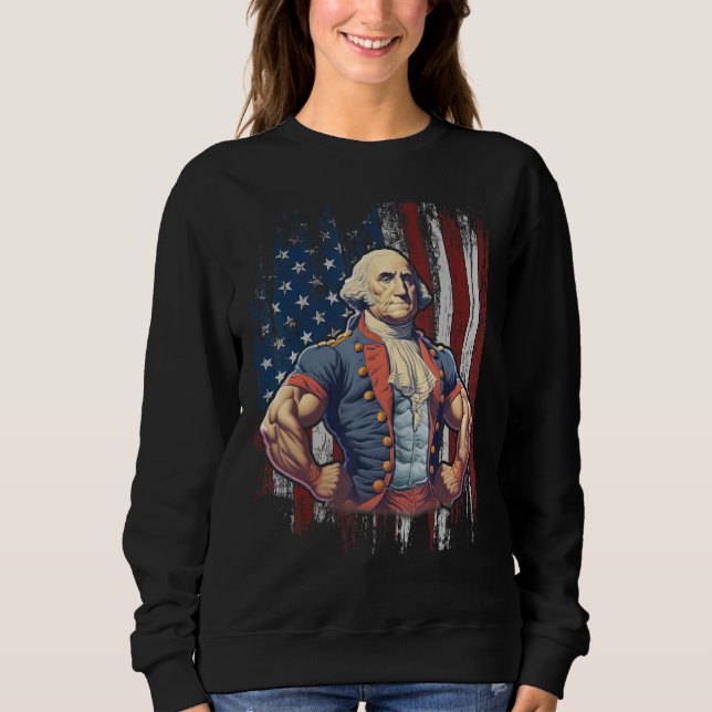 4th of July Patriotic Funny George Washington July T Shirt (Framsida)