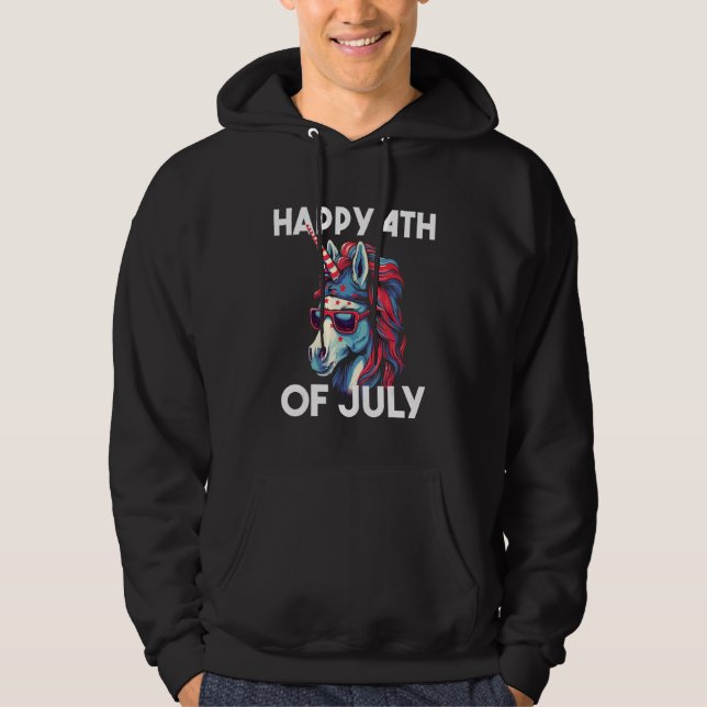 4th of July Patriotic USA American Independence Hoodie (Framsida)