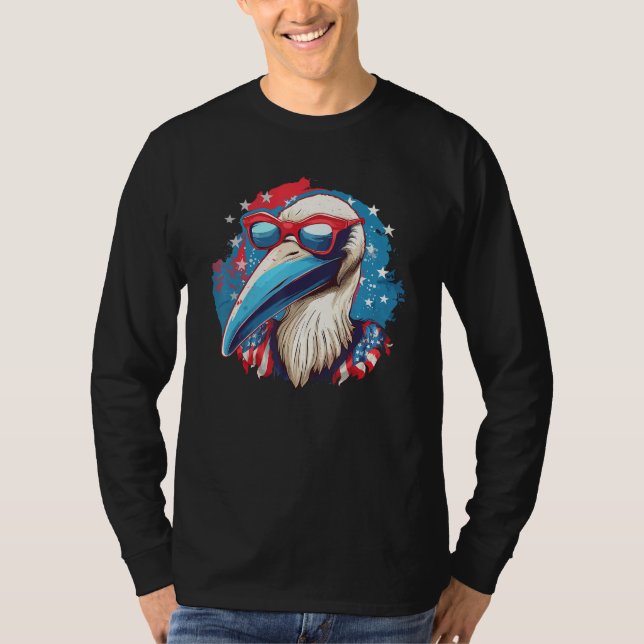 4th Of July Pelican Graphic T Shirt (Framsida)