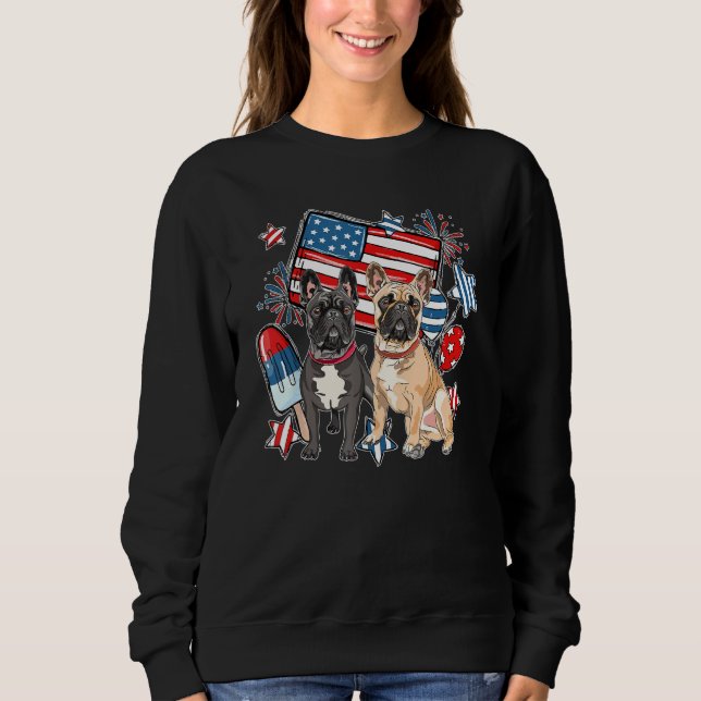 4th Of July Pitbull Dog Independence Day Patriotic T Shirt (Framsida)