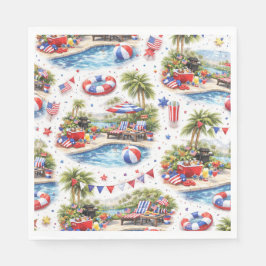 4th of July Pool Party in Florida Pappersservett