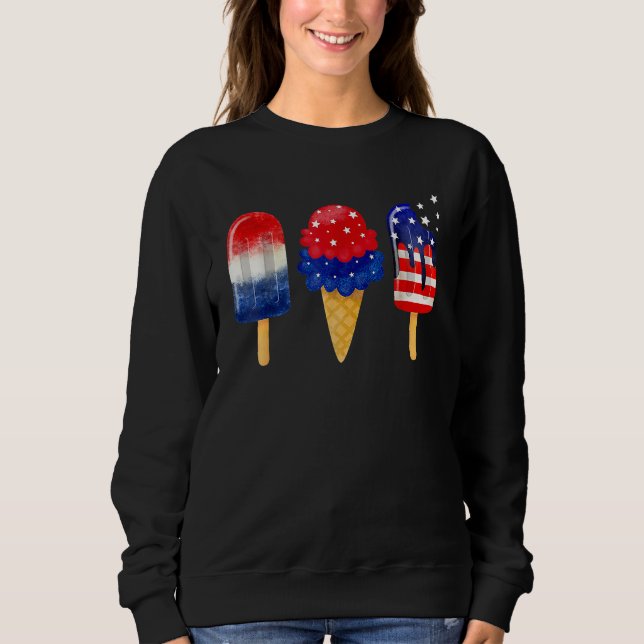 4th Of July Popsicle American Flag Patriotic Summe T Shirt (Framsida)