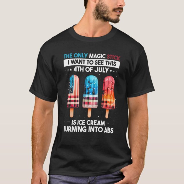 4th of July Popsicle Quote for US Flag Ice Cream 1 T Shirt (Framsida)