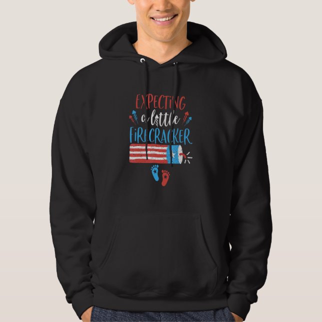 4th Of July Pregnancy Announcement Tank  Baby Reve Hoodie (Framsida)