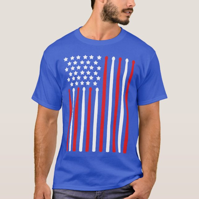 4th OF July S Flag Percussion Instrument Dummer fr T Shirt (Framsida)
