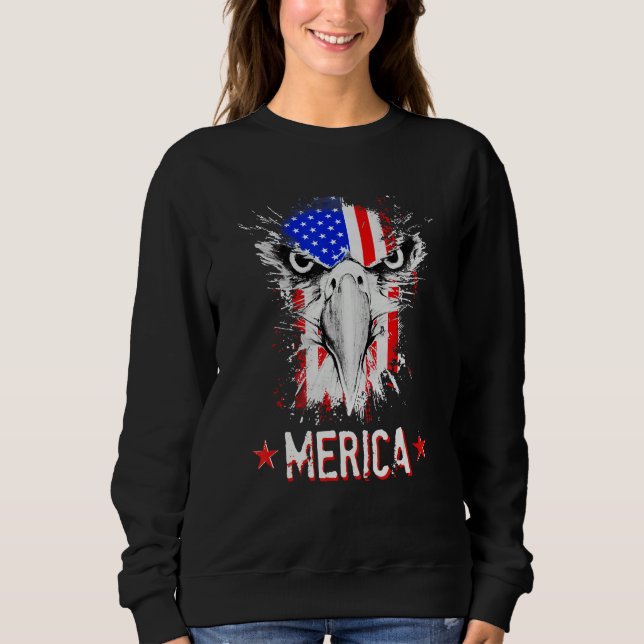 4th of July US flag eagle MErica land of the free  T Shirt (Framsida)