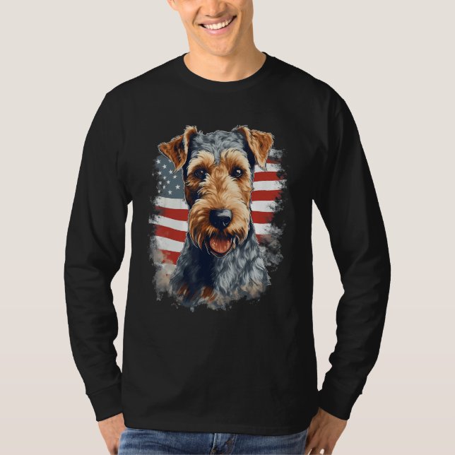 4th Of July US Flag Lakeland Terrier Dog 1 T Shirt (Framsida)