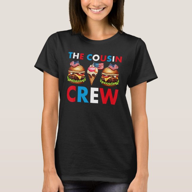 4th Of July Us Flag Popsicl The Cousin Crew 3 T Shirt (Framsida)