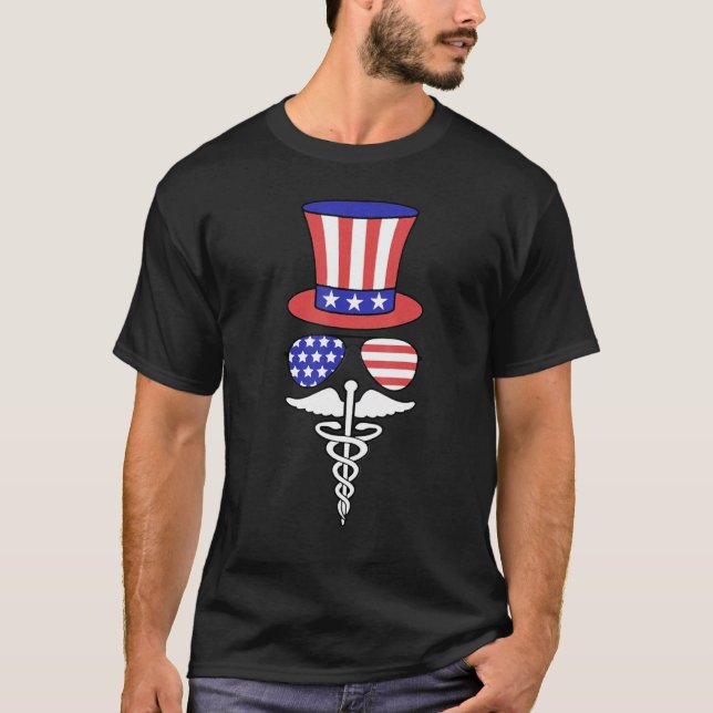 4th Of July USA Emergency Department Room Healthca T Shirt (Framsida)