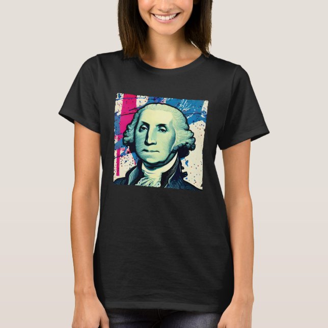 4th of July USA George Washington American Art On T Shirt (Framsida)