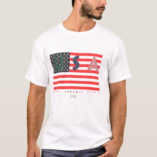 4th patriotisk juli tshirt t shirt (Framsida)